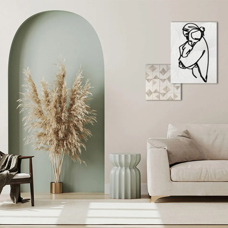 Kompozycja 2 Paneli ze Stylizacją Uścisku Made in Italy - Kyoko Viadurini