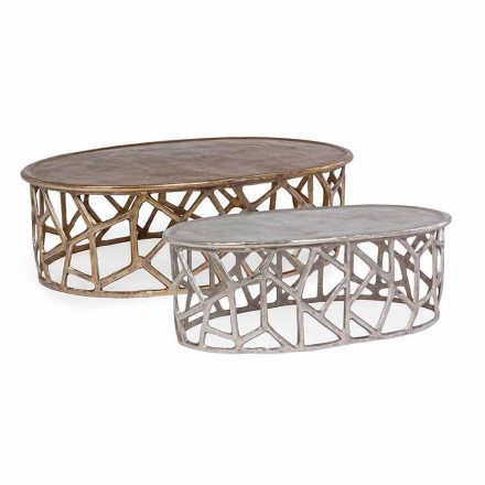 Kompozycja 2 aluminiowych stolików kawowych Homemotion - Solomon Viadurini