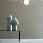 Kompozycja 2 dekoracyjnych wazonów z dekorowanej ceramiki - Lampedusa Viadurini