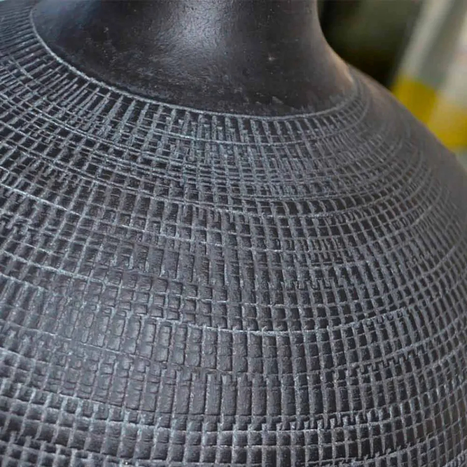 Kompozycja 2 dekoracyjnych wazonów z dekorowanej ceramiki - Lampedusa Viadurini