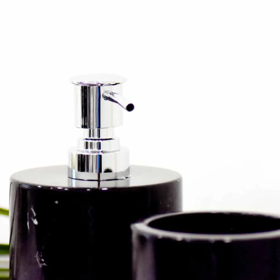 Kompozycja 3 akcesoriów łazienkowych z polerowanego marmuru Made in Italy - Trevio Viadurini