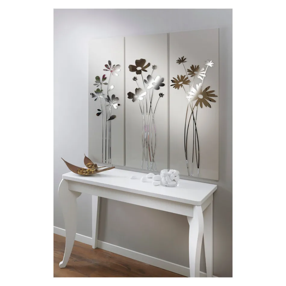 Kompozycja 3 paneli przedstawiających 3 bukiety kwiatów Made in Italy - Colleen Viadurini