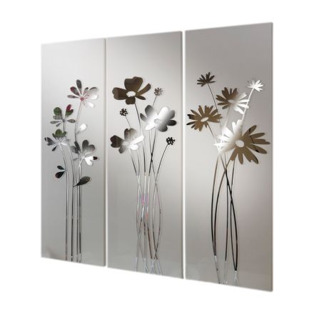 Kompozycja 3 paneli przedstawiających 3 bukiety kwiatów Made in Italy - Colleen Viadurini