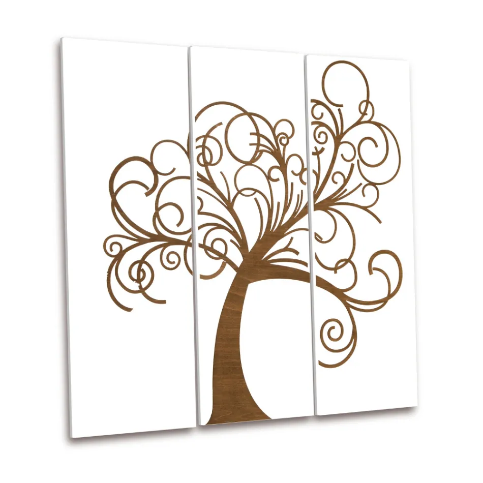 Kompozycja 3 paneli przedstawiających Drzewo Życia Made in Italy - Eliza Viadurini