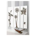 Kompozycja 3 paneli przedstawiających słuchawki prysznicowe i liście Made in Italy - Eduardo Viadurini