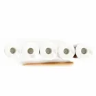 Kompozycja 3 świeczników z białego marmuru z Carrary Made in Italy - Astol Viadurini