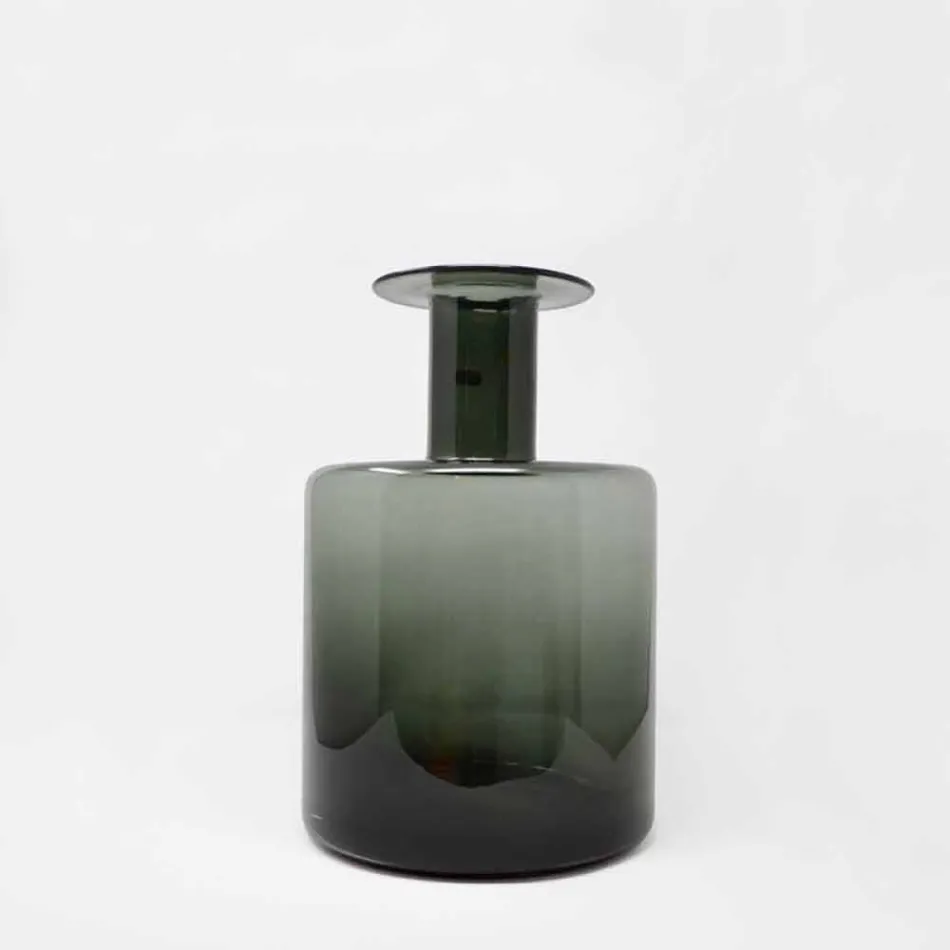 Kompozycja 3 dekoracyjnych wazonów z dymionego, niebieskiego i ametystowego szkła - Infinity Viadurini