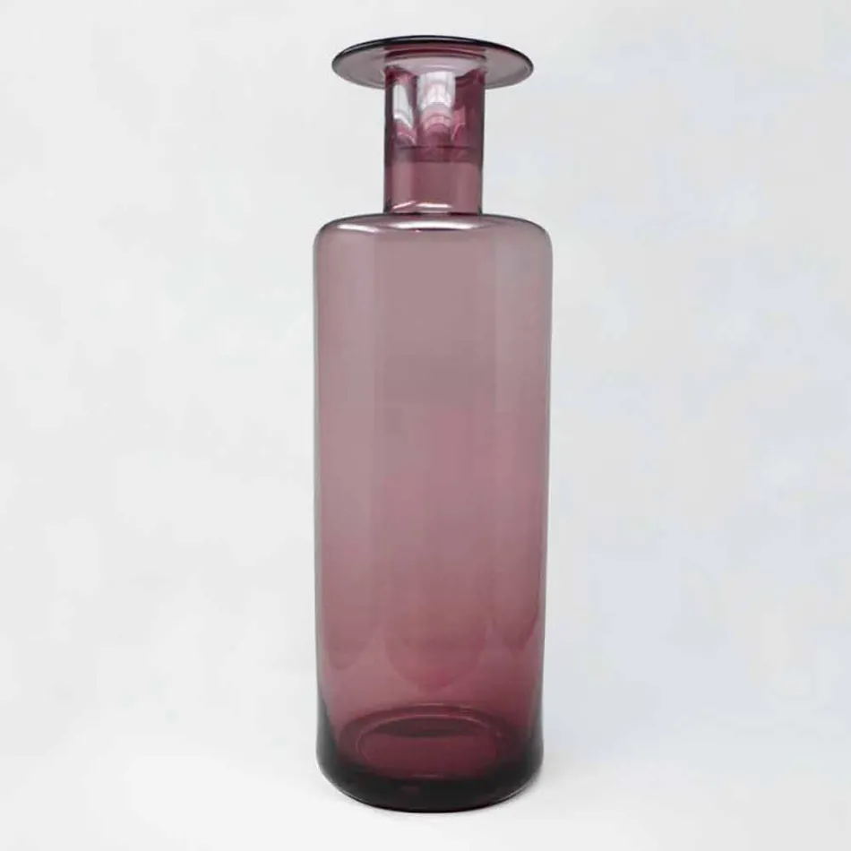 Kompozycja 3 dekoracyjnych wazonów z dymionego, niebieskiego i ametystowego szkła - Infinity Viadurini