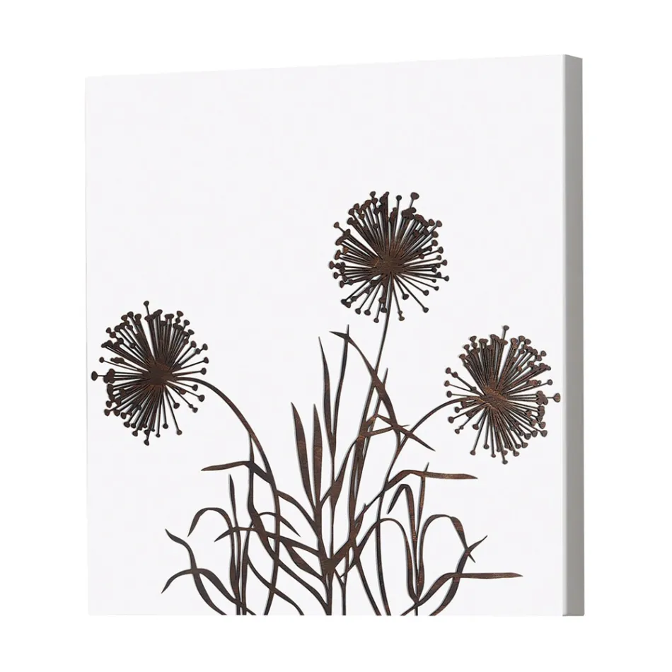 Skład 4 paneli z hortensjami, czosnkiem i thypha Made in Italy - obliczenie Viadurini