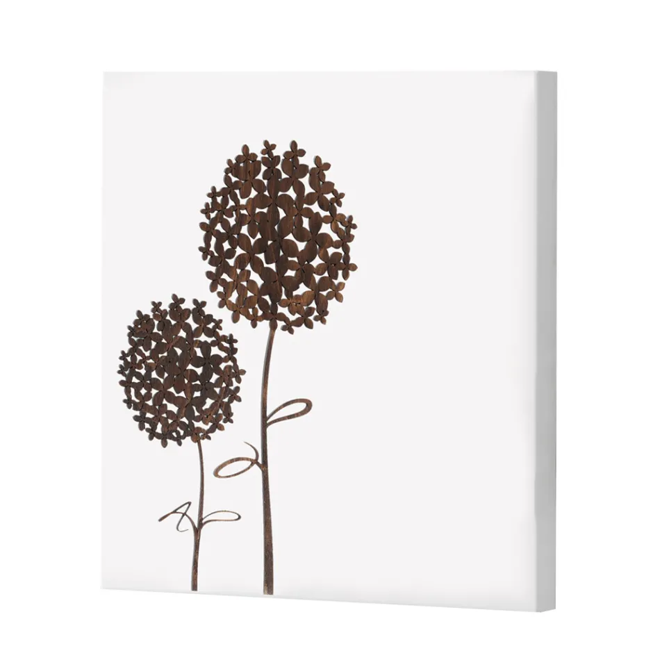 Skład 4 paneli z hortensjami, czosnkiem i thypha Made in Italy - obliczenie Viadurini