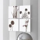 Skład 4 paneli z hortensjami, czosnkiem i thypha Made in Italy - obliczenie Viadurini