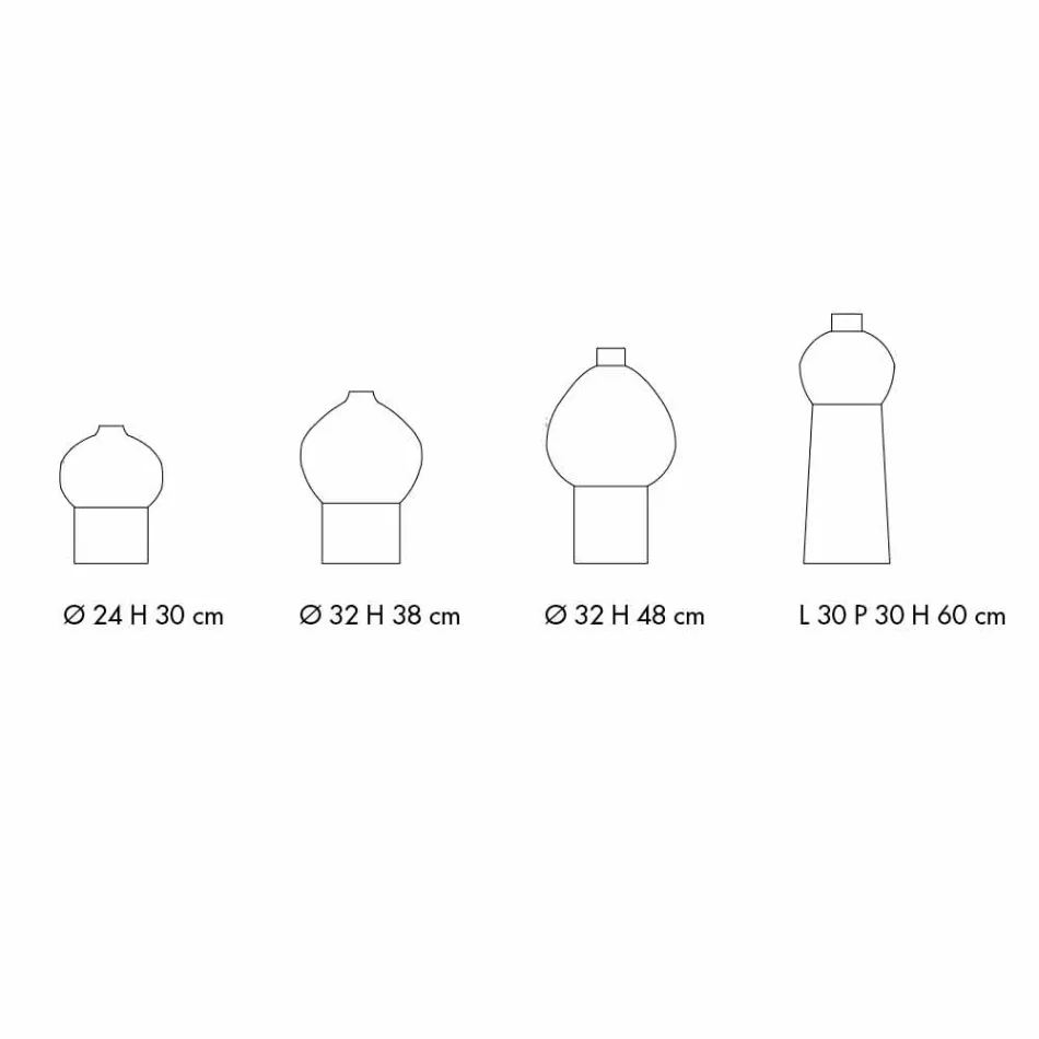 Kompozycja 4 dekoracyjnych wazonów z czarno-białej ceramiki - Calicanto Viadurini
