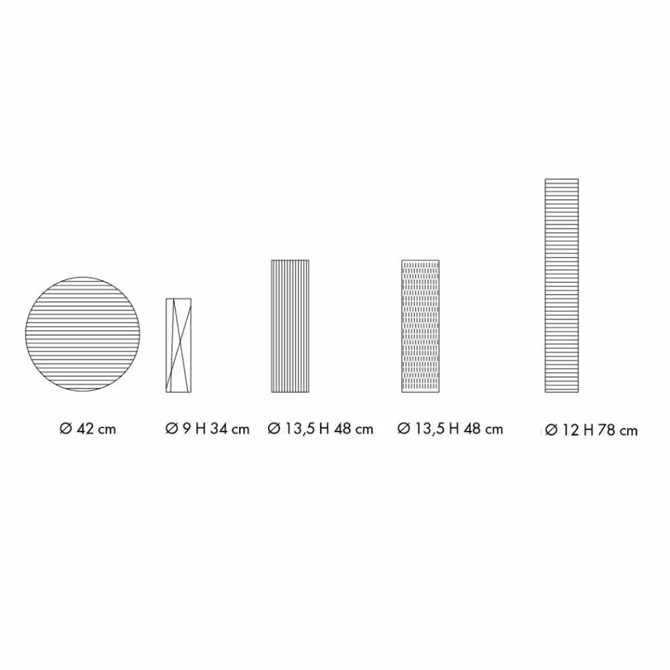 Kompozycja 4 wazonów i centralny element z ręcznie malowanej porcelany - Liberio Viadurini