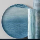 Kompozycja 4 wazonów i centralny element z ręcznie malowanej porcelany - Liberio Viadurini