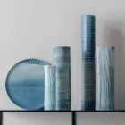 Kompozycja 4 wazonów i centralny element z ręcznie malowanej porcelany - Liberio Viadurini