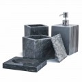 Kompozycja marmurowych akcesoriów łazienkowych Made in Italy, 4 sztuki - Deano