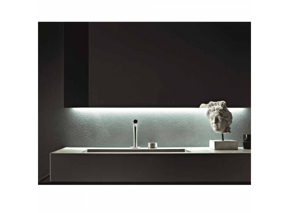 Kompozycja ręcznie wykonanych mebli do nowoczesnej łazienki na ziemi - Farart3 Viadurini