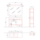 Kompozycja ręcznie wykonanych mebli do nowoczesnej łazienki na ziemi - Farart3 Viadurini