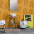 Kompozycja mebli łazienkowych z litego drewna tekowego o nowoczesnym designie - Azina