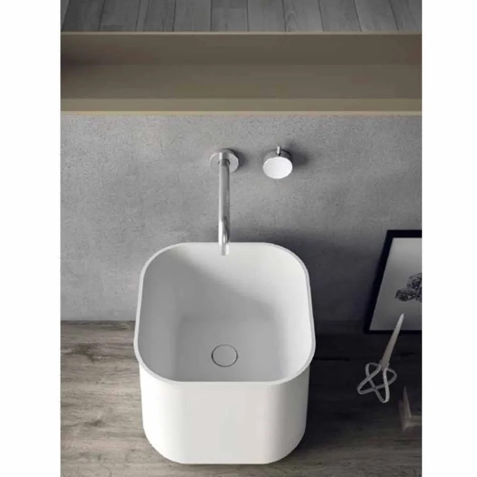 Kompozycja nowoczesnych mebli łazienkowych, podwieszana konstrukcja Made in Italy - Callisi6 Viadurini