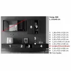 Kompozycja nowoczesnych mebli łazienkowych, podwieszana konstrukcja Made in Italy - Callisi6 Viadurini