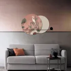 Kompozycja drewnianych paneli z tropikalnym nadrukiem Made in Italy - Haiti Viadurini