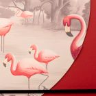 Kompozycja drewnianych obrazów z nadrukiem flamingów Made in Italy - Bahamy Viadurini