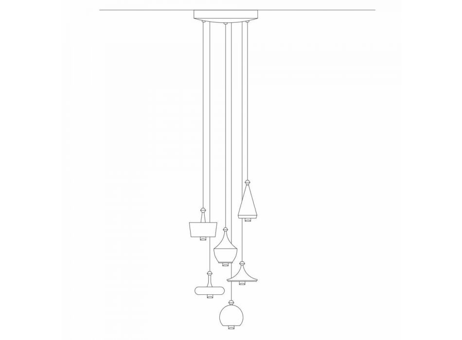 Lampy wiszące Kompozycja - Lustrini Aldo Bernardi Viadurini