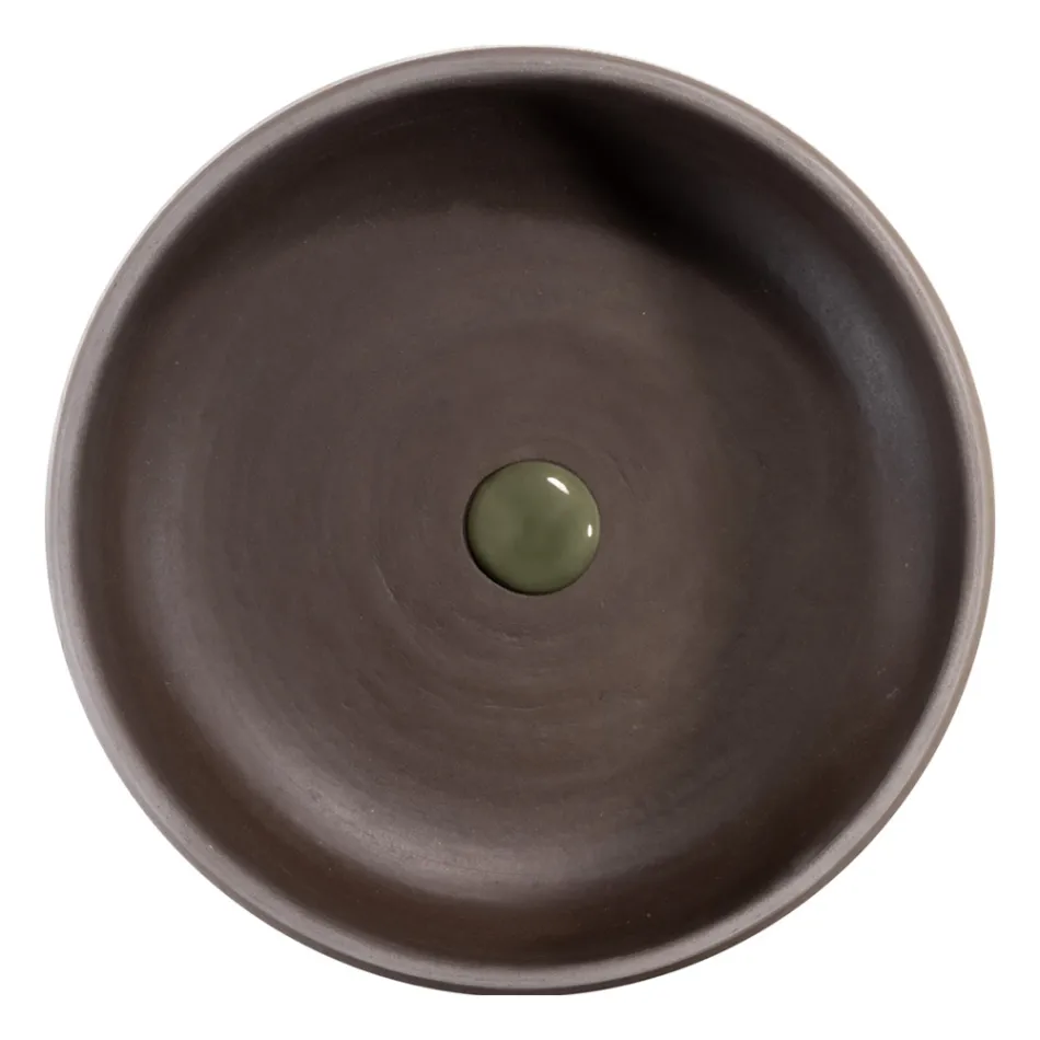 Kompozycja szafek łazienkowych na zieloną podłogę i emaliowane akcesoria - Maryse Viadurini