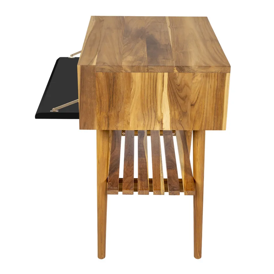 Kompozycja szafki łazienkowej z czarnym blatem z dołączonymi akcesoriami - Carolie Viadurini