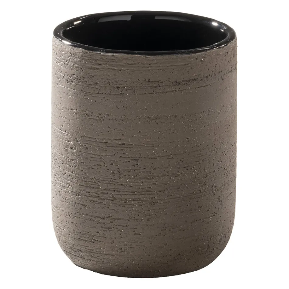 Kompozycja szafki łazienkowej z czarnym blatem z dołączonymi akcesoriami - Carolie Viadurini