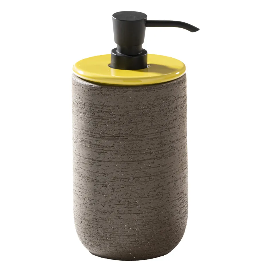 Kompozycja mebli łazienkowych z akcesoriami i glinianą umywalką - Carolie Viadurini