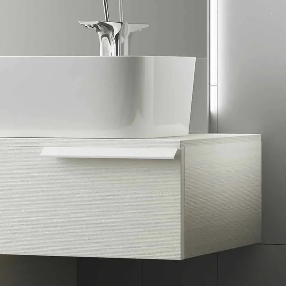 Happy nowoczesne drewno lakierowane zawieszone skład meble łazienkowe Viadurini