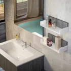 Kompozycja drewnianych mebli łazienkowych wyprodukowanych we Włoszech Forl . Viadurini