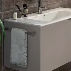 Kompozycja podwieszanych mebli łazienkowych w drewnie wykonanym we Włoszech Genua Viadurini