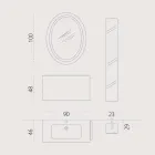 Kompozycja podwieszanych mebli łazienkowych w drewnie wykonanym we Włoszech Genua Viadurini