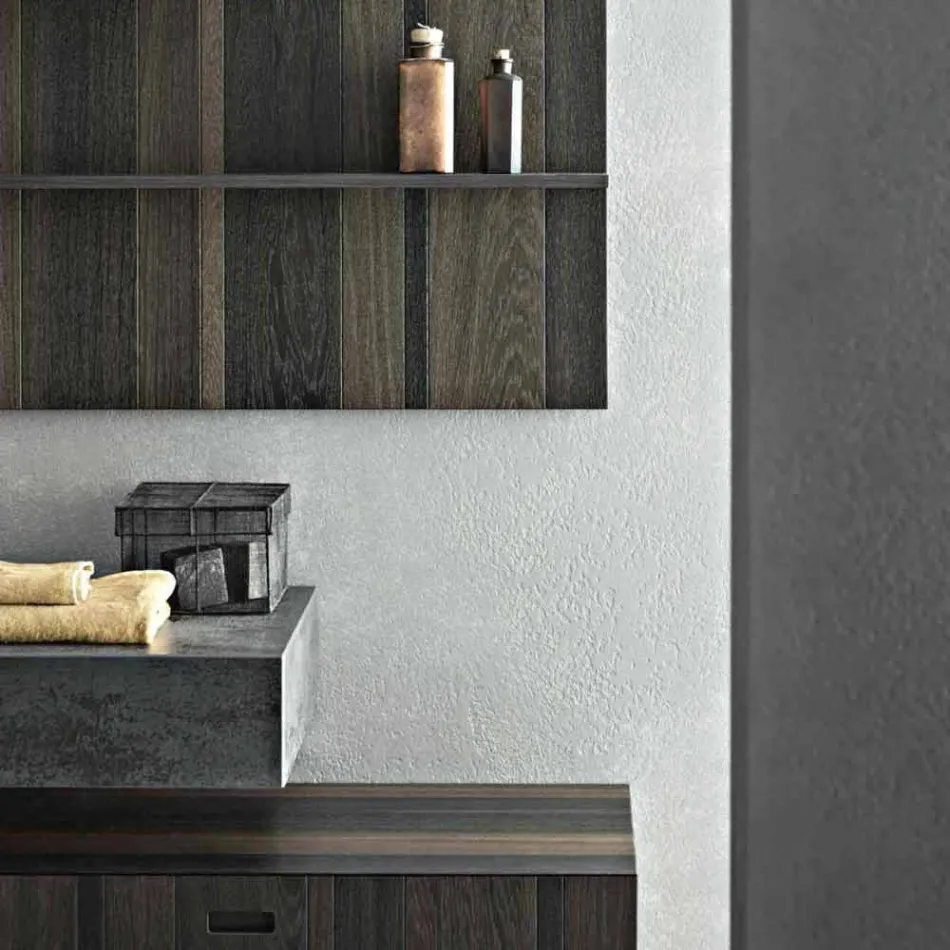 Kompozycja do podwieszanej łazienki i nowoczesny design Made in Italy - Farart9 Viadurini