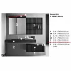 Kompozycja do podwieszanej łazienki i nowoczesny design Made in Italy - Farart9 Viadurini