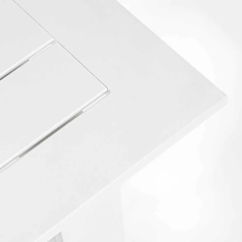 Kompozycja do salonu na zewnątrz z aluminium z poduszkami z tkaniny - Yoshi Viadurini