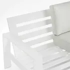 Kompozycja do salonu na zewnątrz z aluminium z poduszkami z tkaniny - Yoshi Viadurini