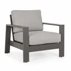 Kompozycja do salonu na zewnątrz z aluminium z poduszkami z tkaniny - Yoshi Viadurini