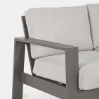 Kompozycja do salonu na zewnątrz z aluminium z poduszkami z tkaniny - Yoshi Viadurini