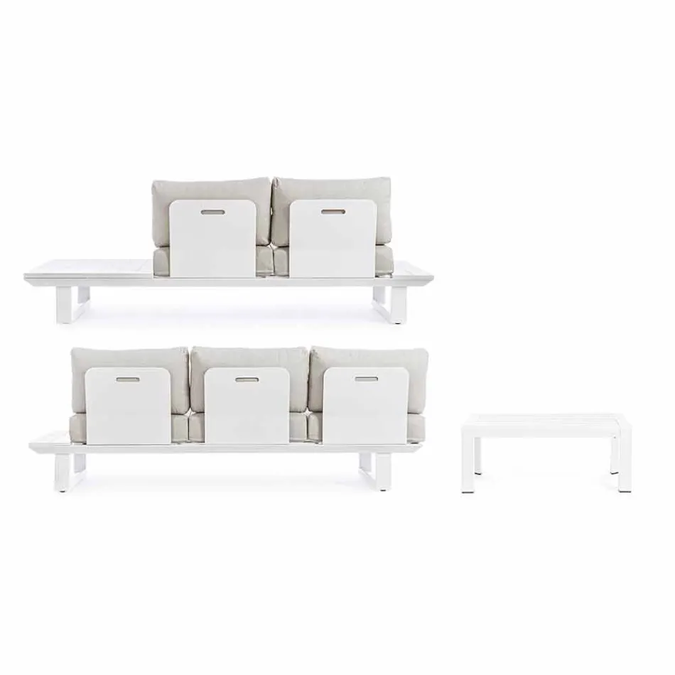 Kompozycja do salonu na zewnątrz z aluminium i tkaniny Homemotion - Francine Viadurini