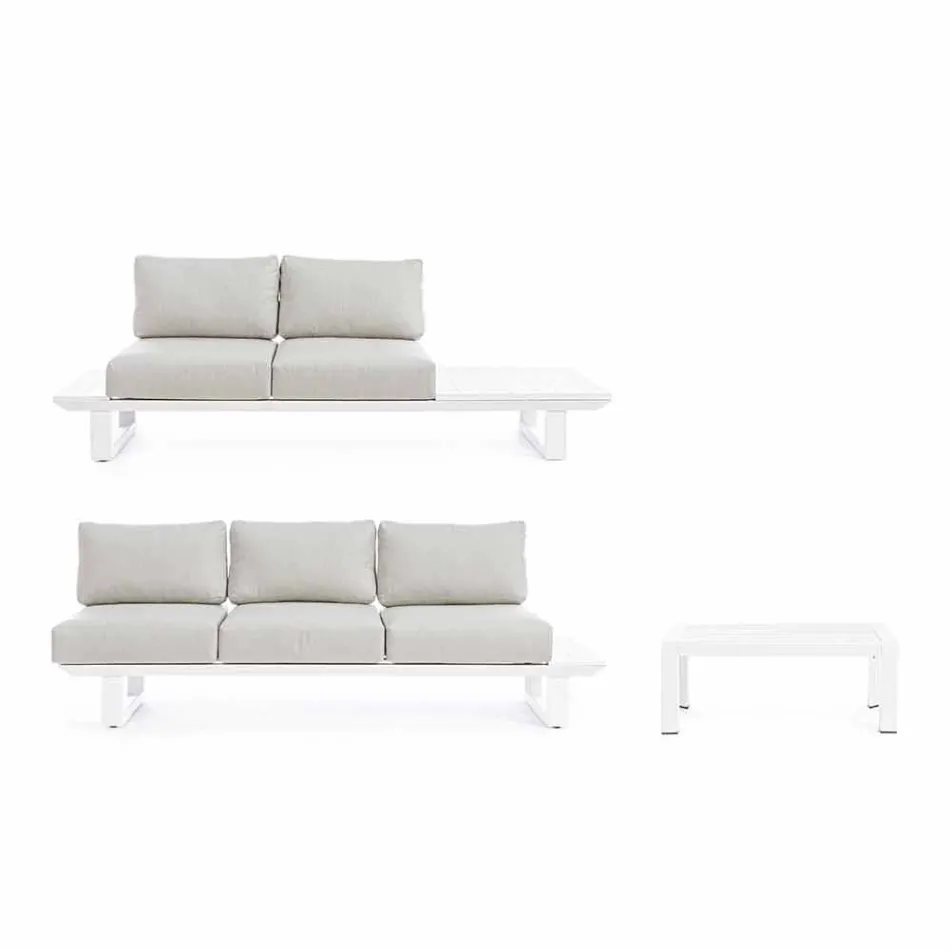 Kompozycja do salonu na zewnątrz z aluminium i tkaniny Homemotion - Francine Viadurini