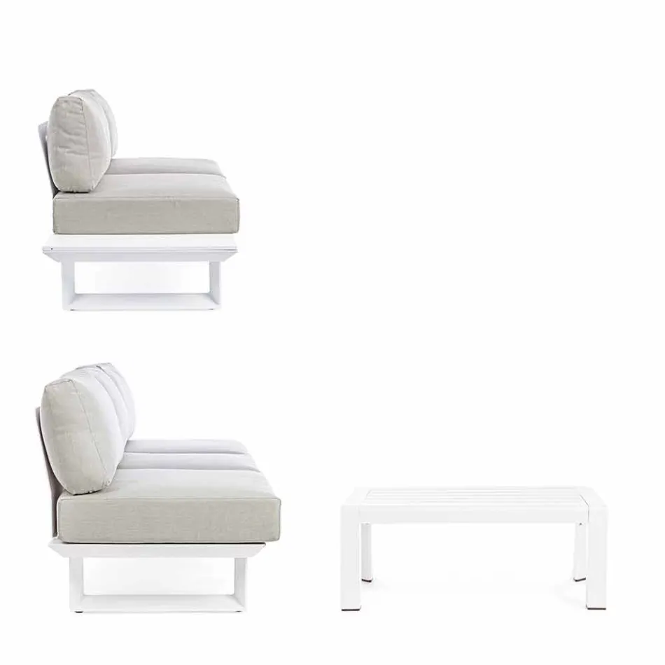 Kompozycja do salonu na zewnątrz z aluminium i tkaniny Homemotion - Francine Viadurini