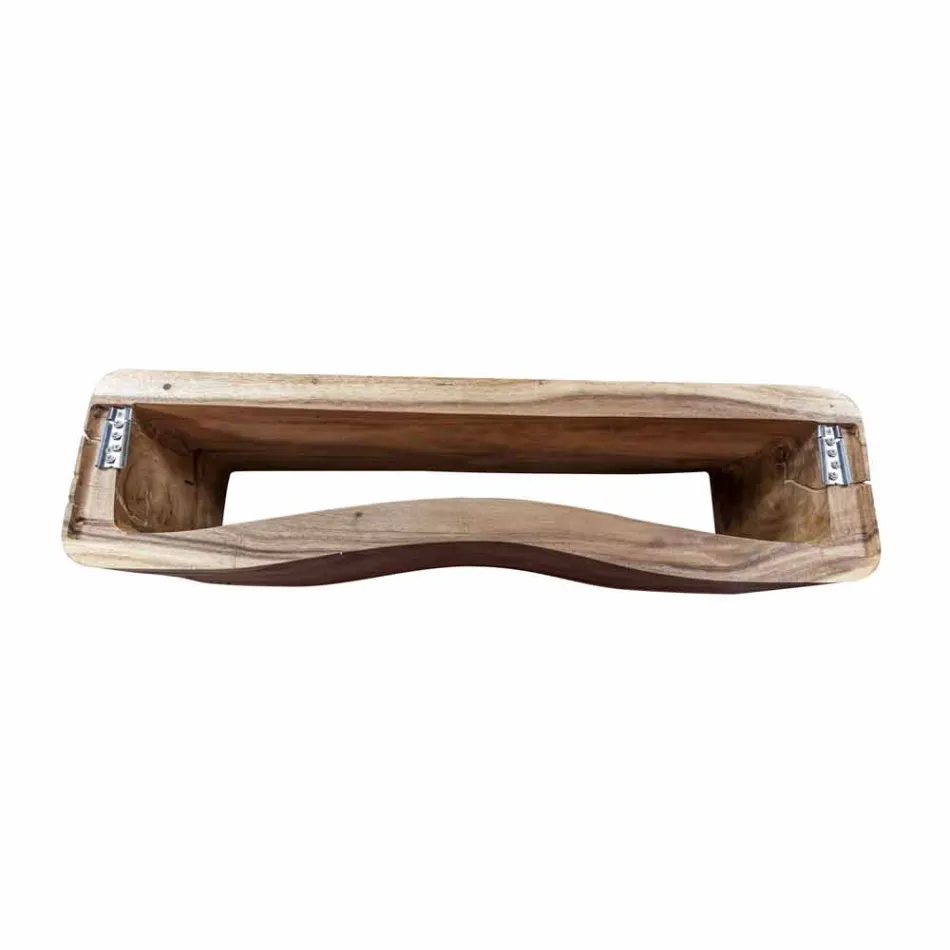 Zawieszona kompozycja mebli łazienkowych z nowoczesnego drewna tekowego - Kristi Viadurini