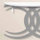 Konsola naścienna o nowoczesnym designie z białego i szarego drewna - Coco Viadurini