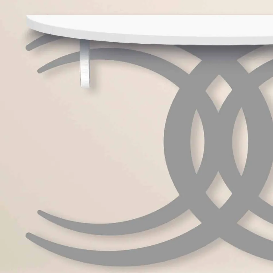 Konsola naścienna o nowoczesnym designie z białego i szarego drewna - Coco Viadurini