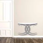 Konsola naścienna o nowoczesnym designie z białego i szarego drewna - Coco Viadurini