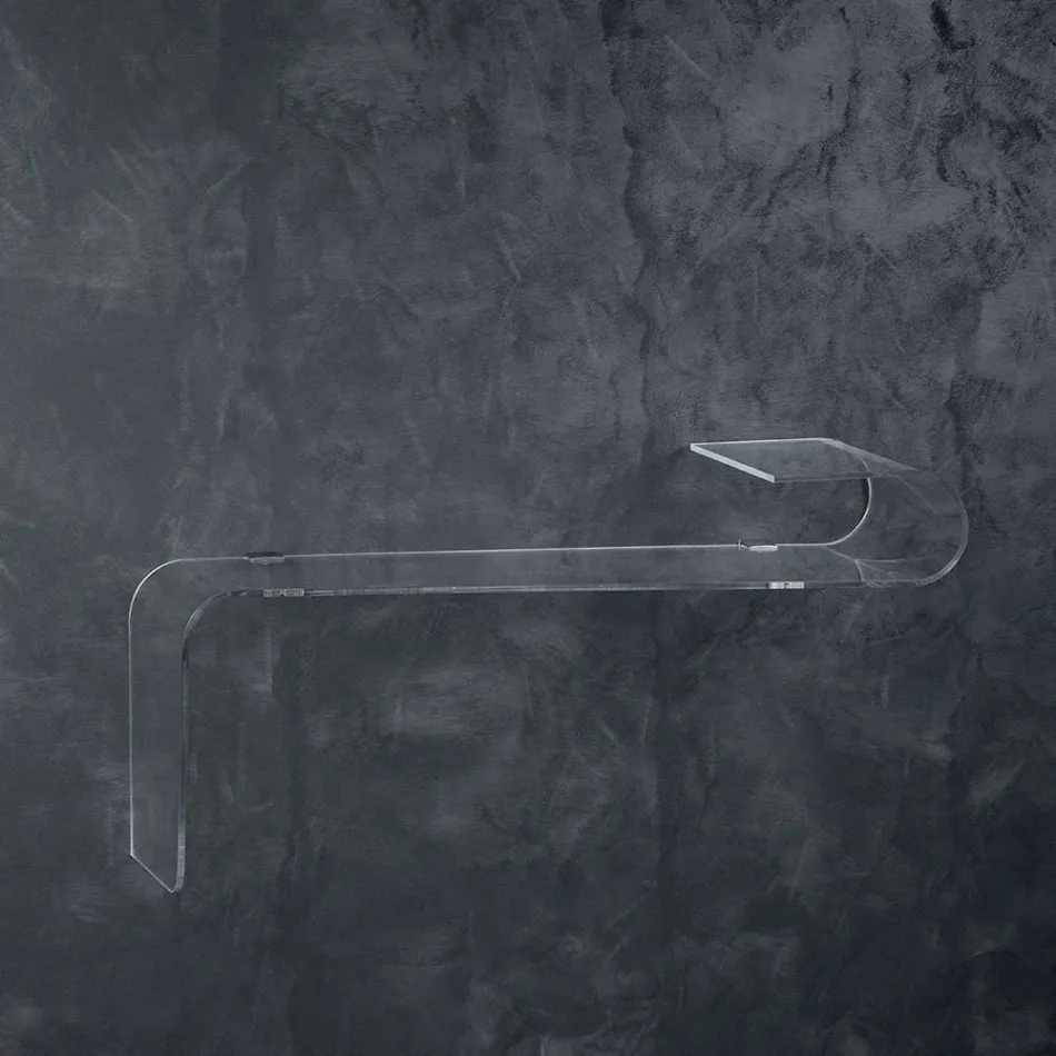 Zawieszona konsola ścienna w przezroczystym akrylu kryształowym - Cesarea Viadurini